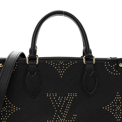 Louis Vuitton Grained Calfskin Studded Monogram Giant Onthego PM Black 5 of 9