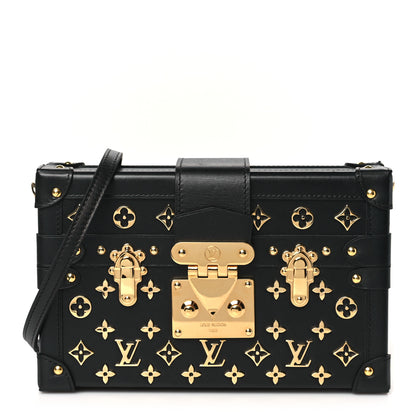 Louis Vuitton Calfskin Metal Monogram Petite Malle Black 1 of 10