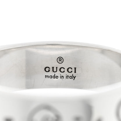 Gucci Sterling Silver Narrow GucciGhost Hamlet Skull Ring 63 10.25 4 of 5