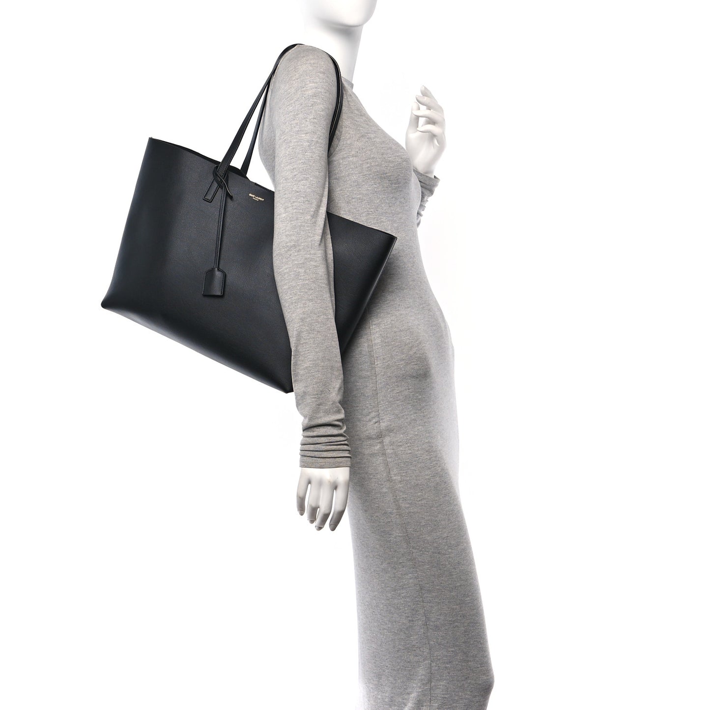 Calfskin Large Shopping Tote Black
