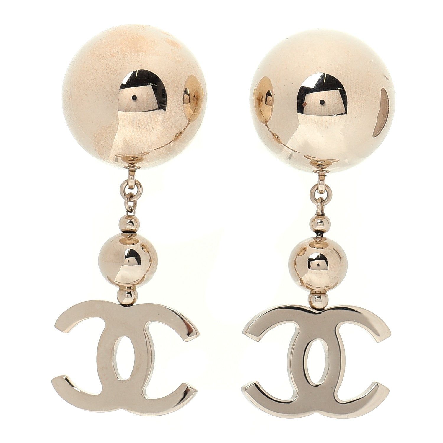 Chanel Metal CC Drop Earrings Gold 1 of 5