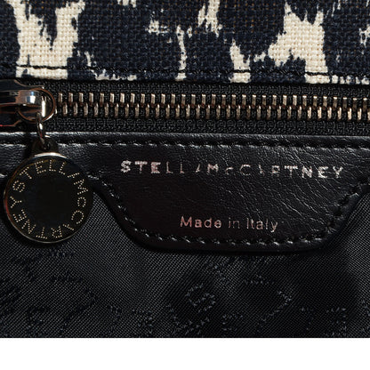Stella McCartney Linen Leopard Small Falabella Tote Navy 6 of 8
