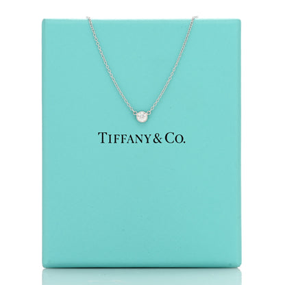 Tiffany Platinum Diamond .17ct Elsa Peretti Diamonds By The Yard Pendant Necklace 3 of 3