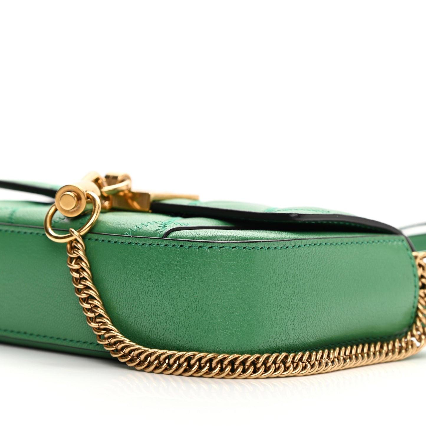 Goatskin Quilted GV3 Mini Pocket Convertible Bag Green