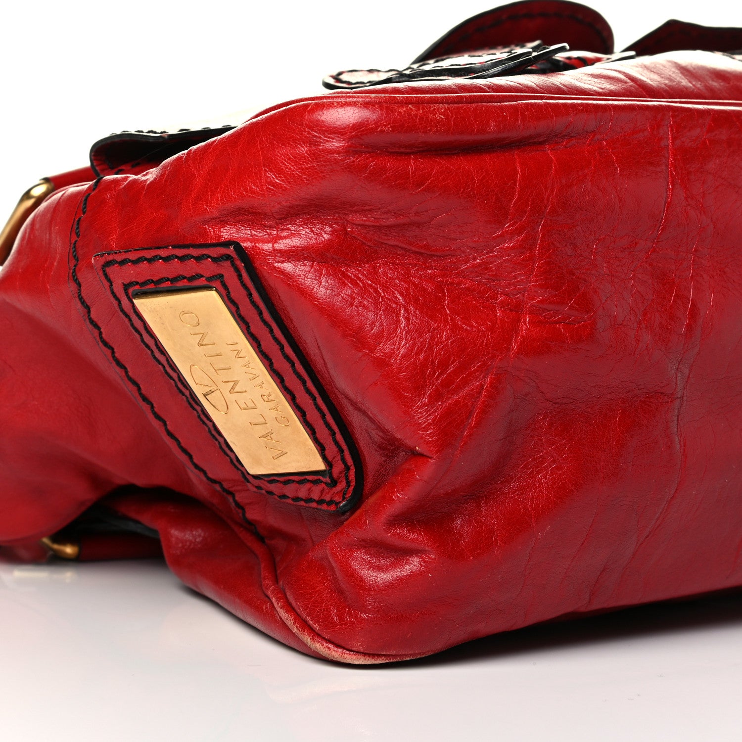 Valentino Garavani Calfskin Large Histoire Red 5 of 8