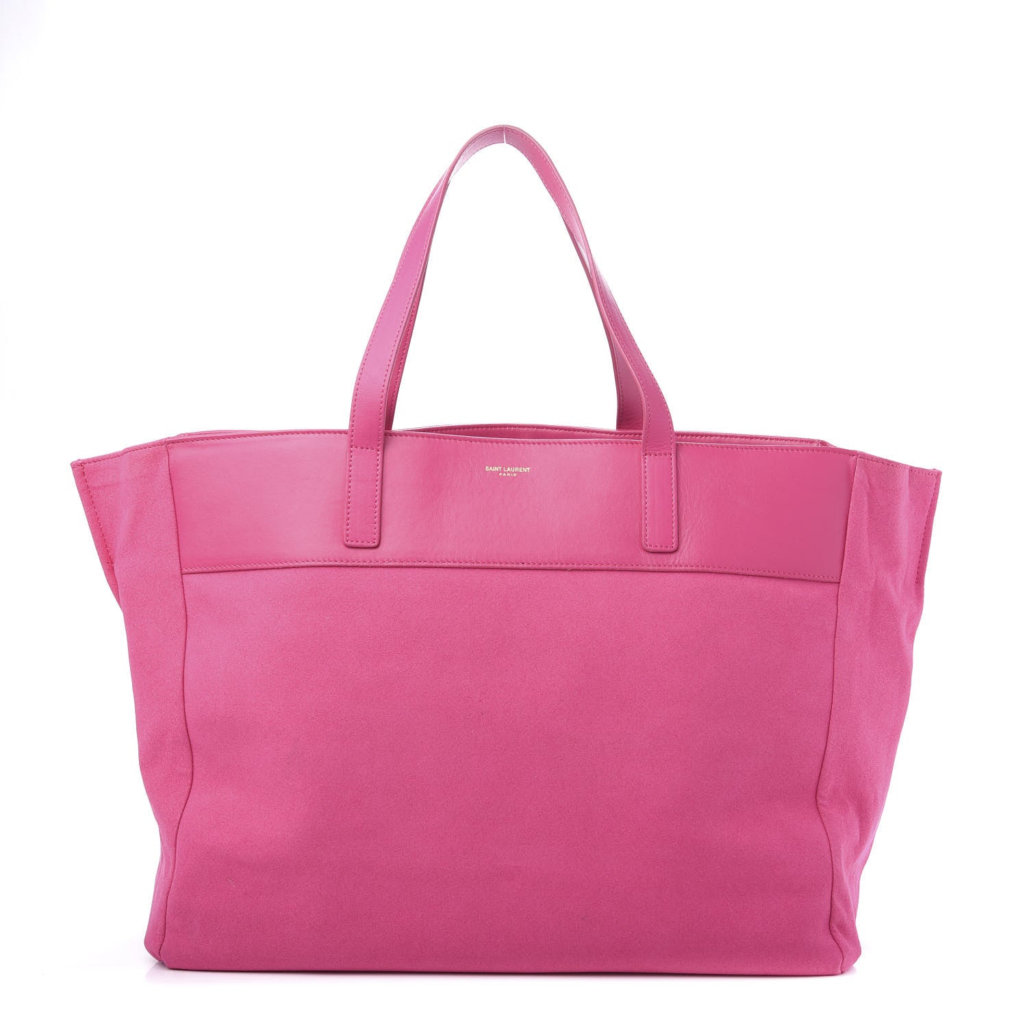 Saint Laurent Calfskin Suede Reversible East West Shopper Tote Fuchsia 1 of 21