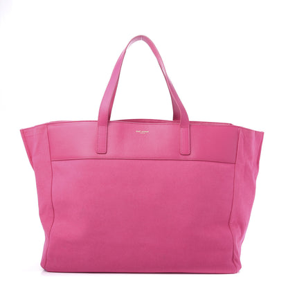 Saint Laurent Calfskin Suede Reversible East West Shopper Tote Fuchsia 1 of 21