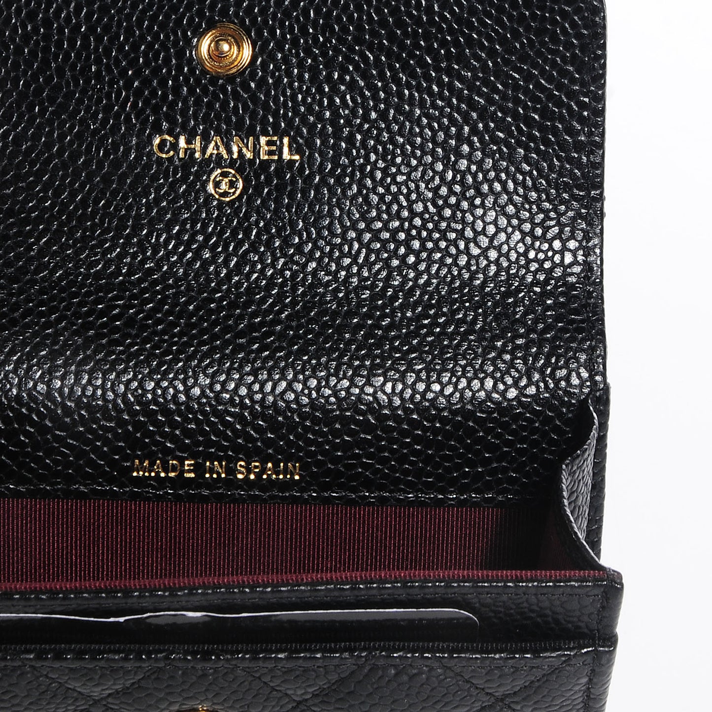 Caviar Quilted Flap Card Holder Black