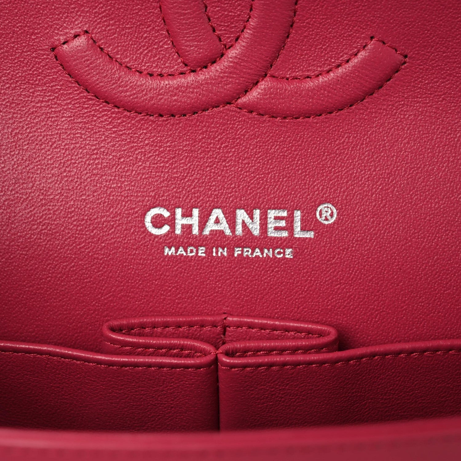 Chanel Lambskin Quilted Medium Double Flap Dark Pink 8 of 11