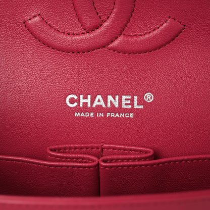 Chanel Lambskin Quilted Medium Double Flap Dark Pink 8 of 11