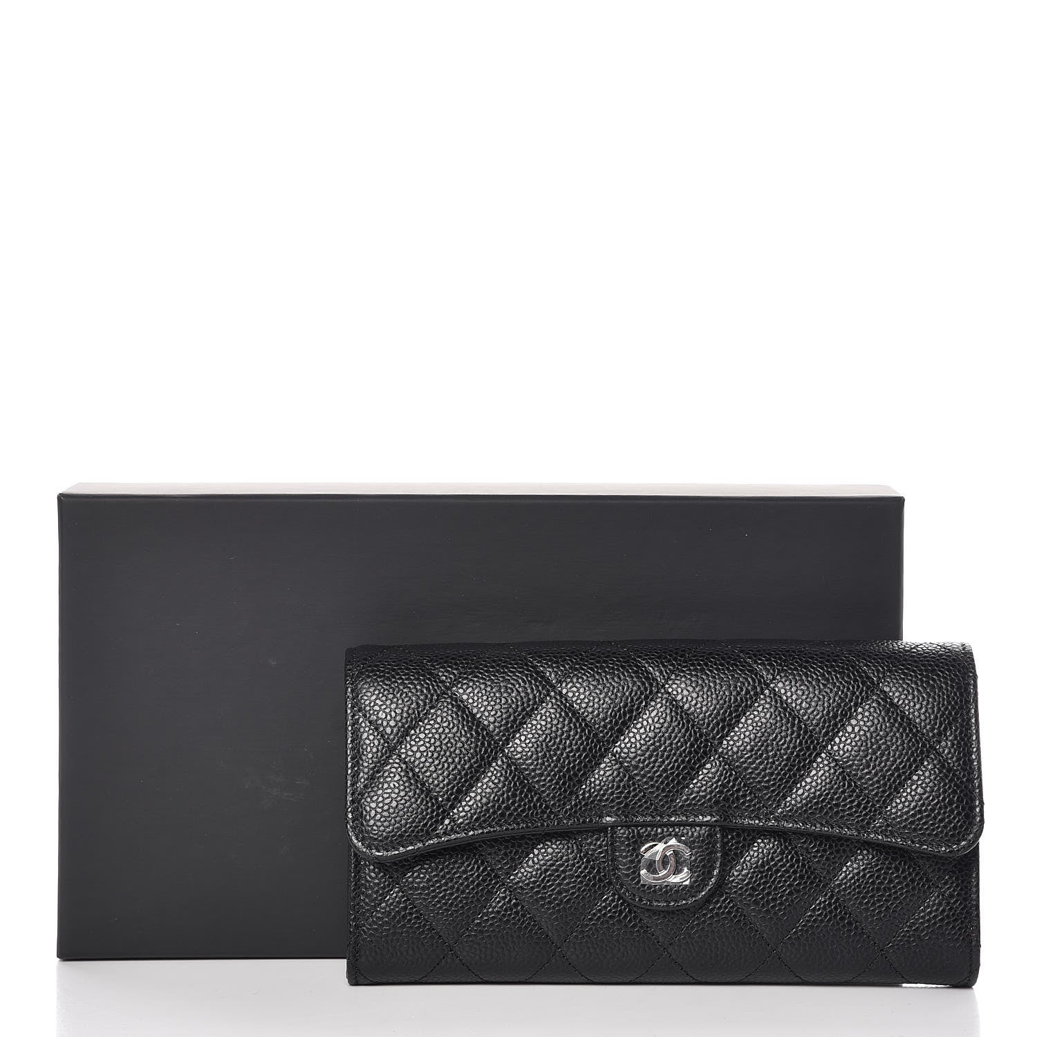 Chanel Caviar Quilted Large Gusset Flap Wallet Black 11 of 11