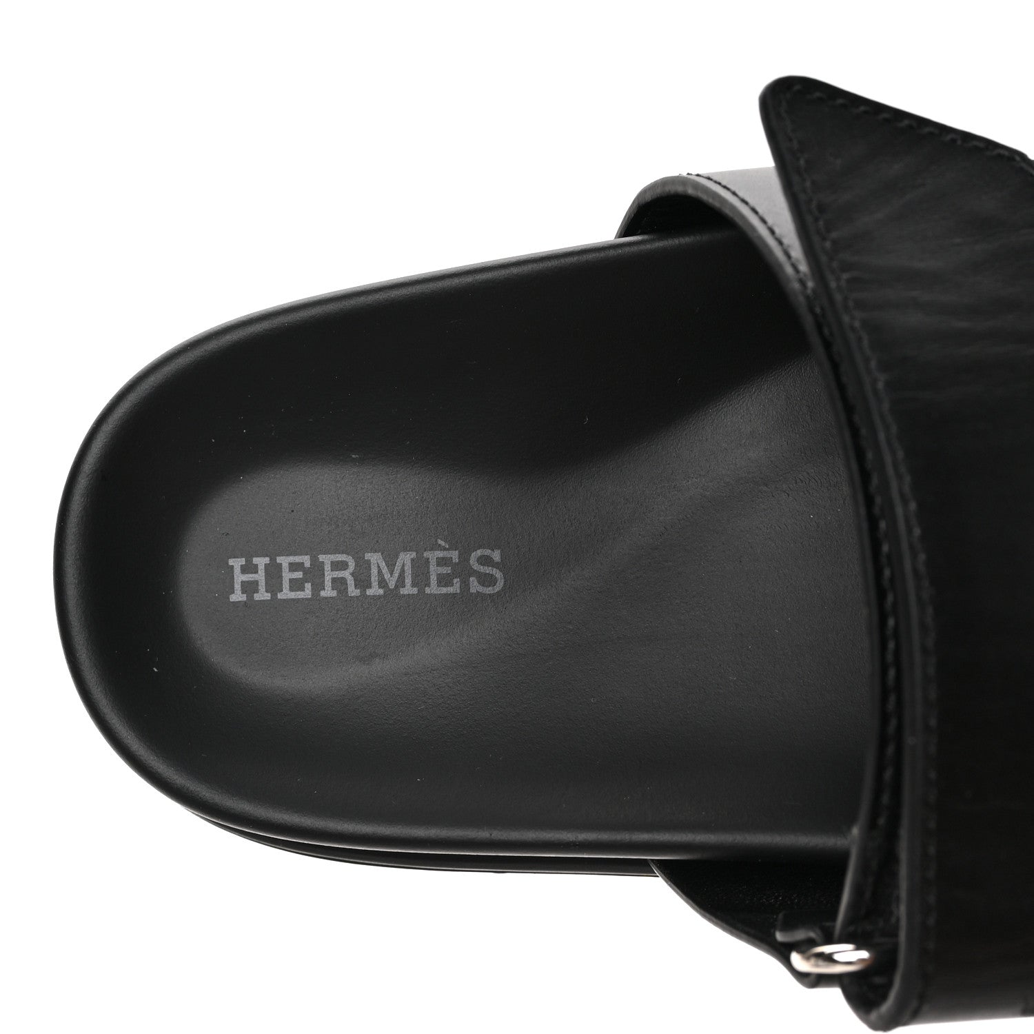 Hermes Calfskin Womens Chypre Sandals 35.5 Black 8 of 10