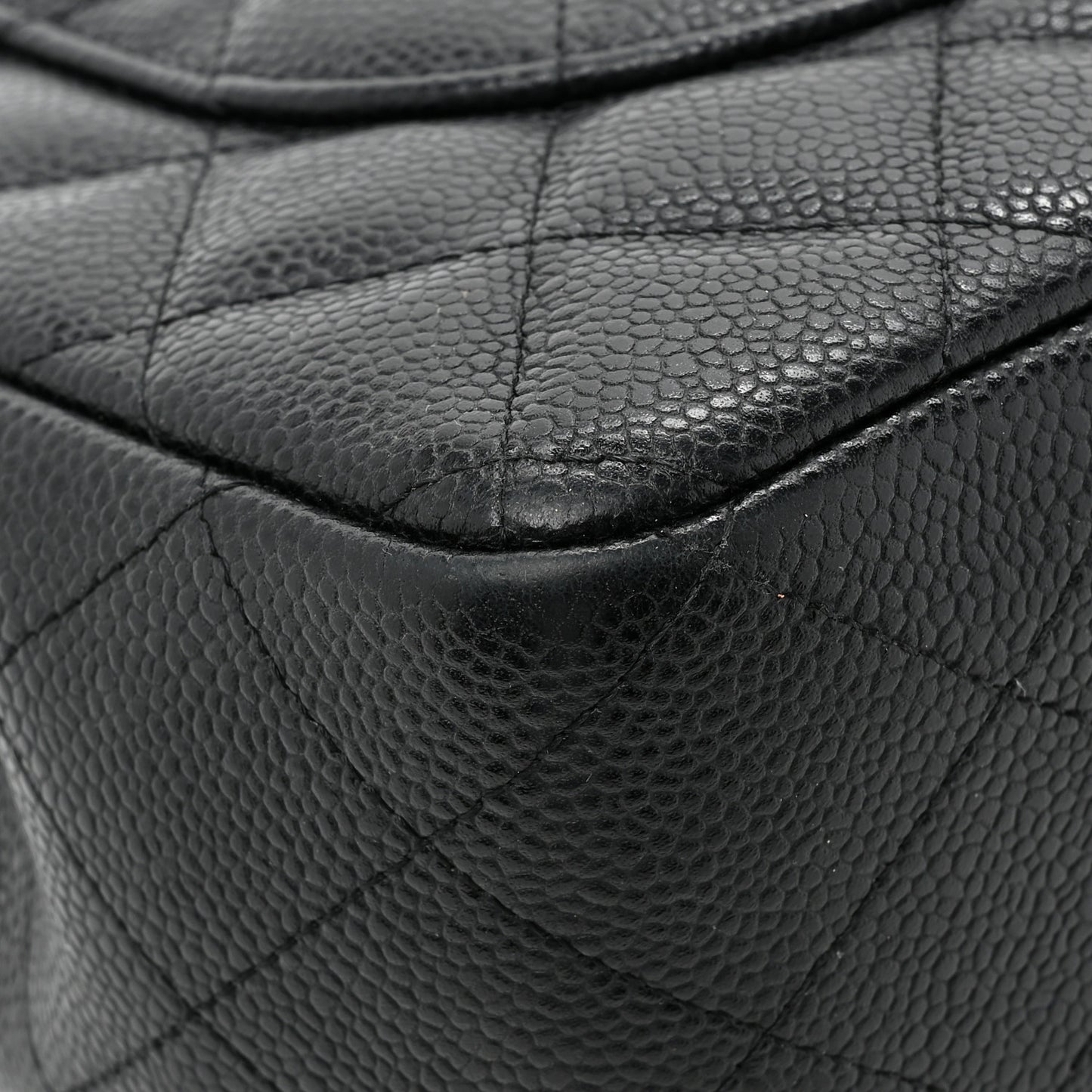 Caviar Quilted Jumbo Double Flap Black