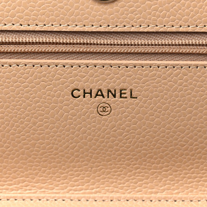 Chanel Caviar Quilted Wallet On Chain WOC Beige 5 of 10