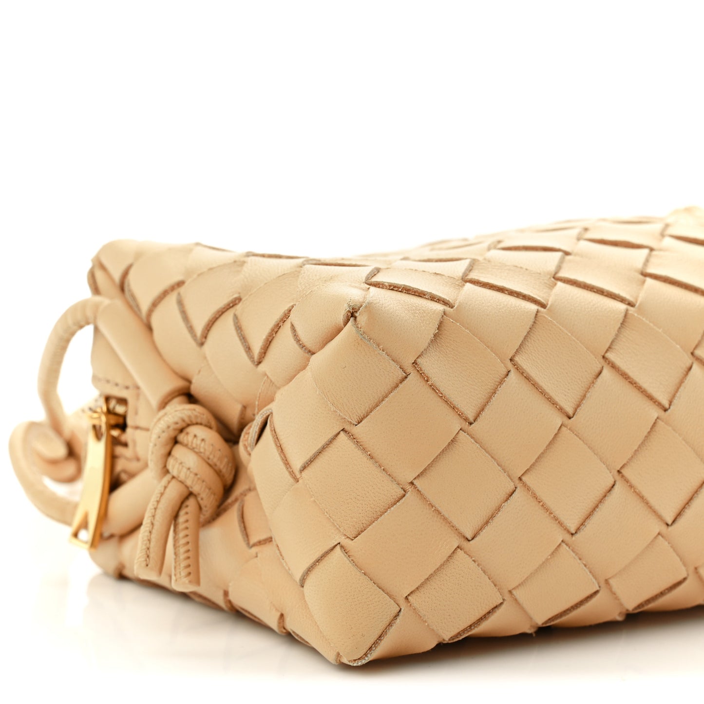 Nappa Intrecciato Mini Loop Camera Bag Almond