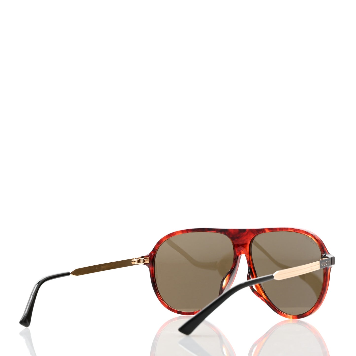 Acetate Shield Sunglasses GG0829SA Shiny Red Havana
