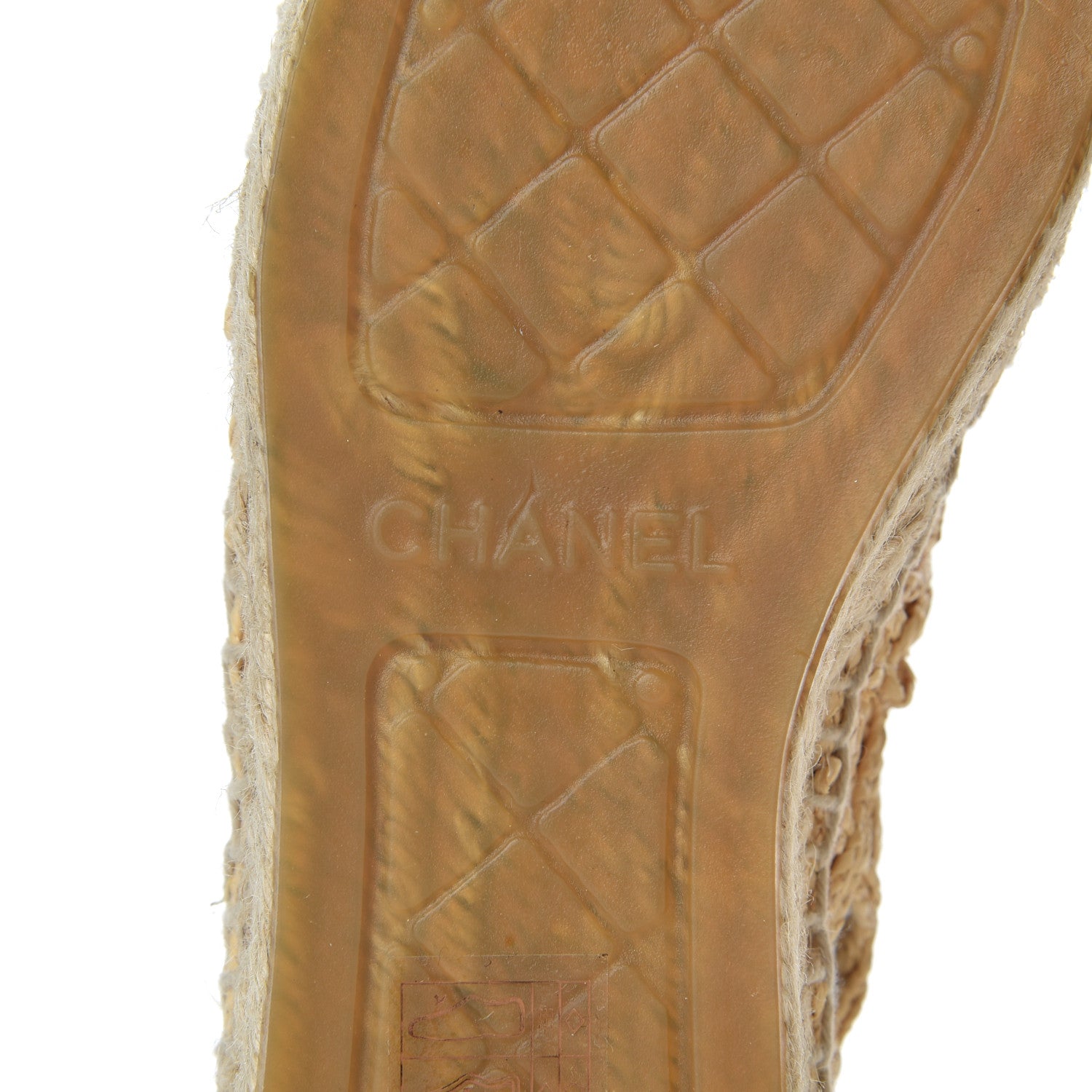 Chanel Woven Fabric Grosgrain CC Espadrilles 35 Beige Black 7 of 10