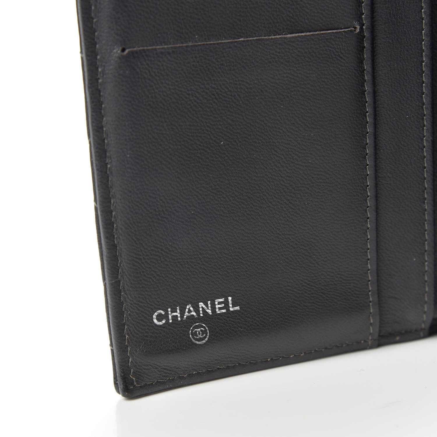 Chanel Lambskin Quilted Large Flap Wallet Grey 7 of 7