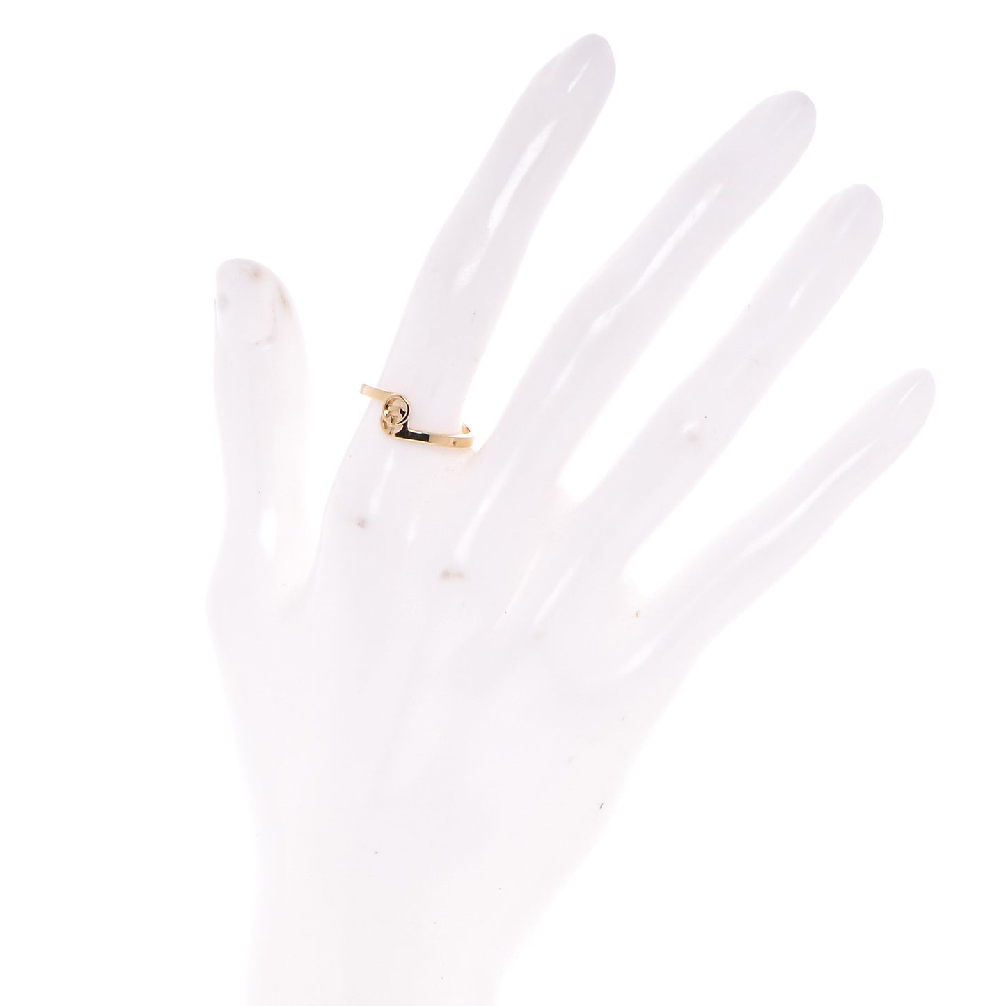 18K Yellow Gold Running G Ring 7.5