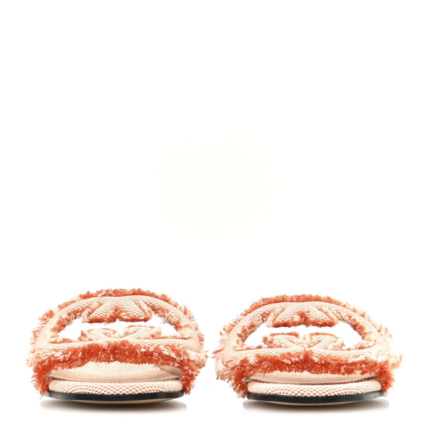 Gucci Canvas Interlocking G Bicolor Mountain Slide Sandals 35.5 Orange Natural 3 of 7