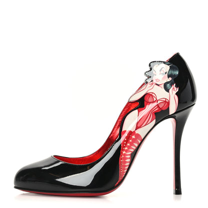 Christian Louboutin Patent Pinupina 100 Pumps 37 Black 1 of 7