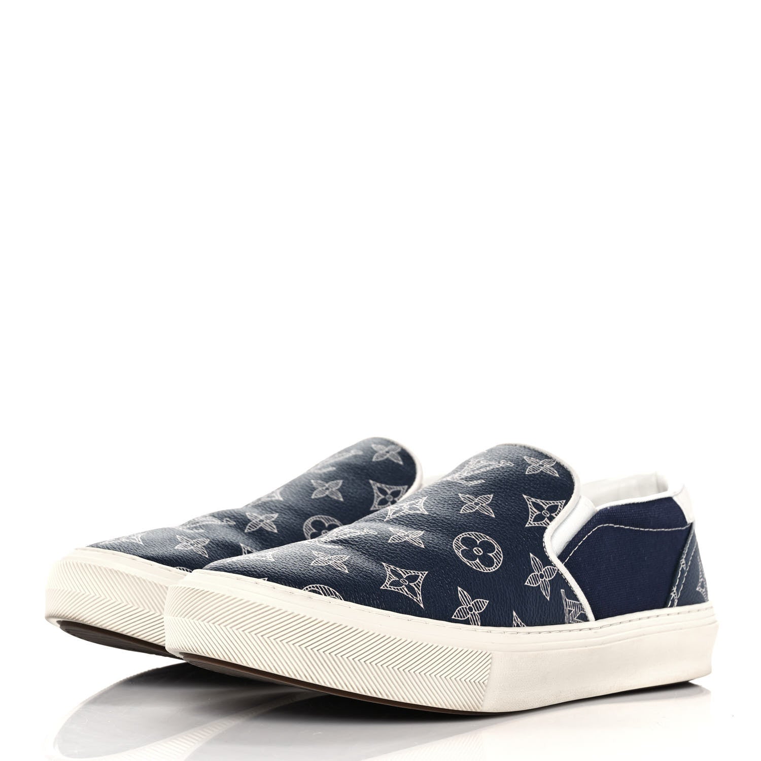 Louis Vuitton Savane Monogram Trocadero Slip On Sneakers 6 Encre 3 of 9