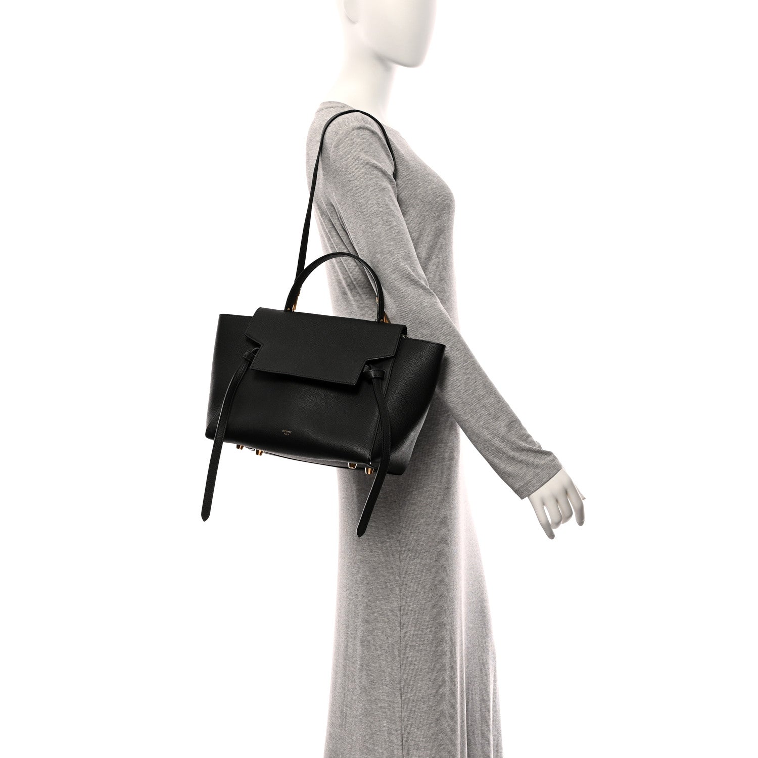 Celine Grained Calfskin Mini Belt Bag Black 2 of 11