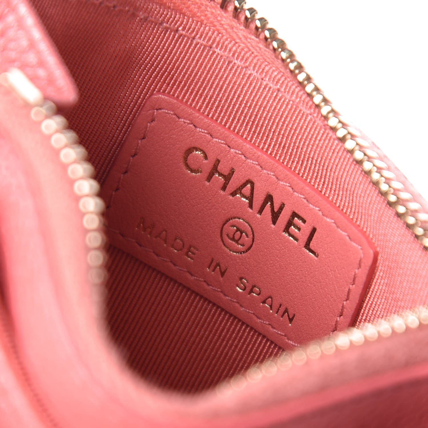 Chanel Caviar Quilted CC Zip Card Holder Pink 6 of 11