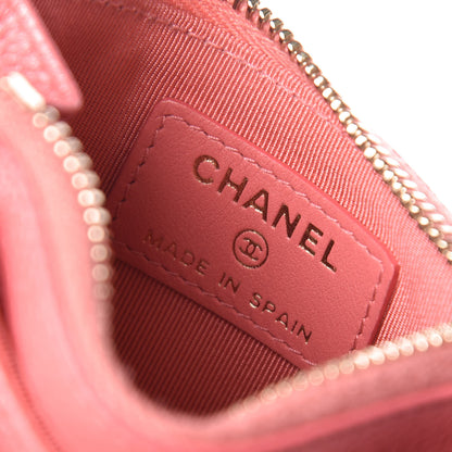 Chanel Caviar Quilted CC Zip Card Holder Pink 6 of 11