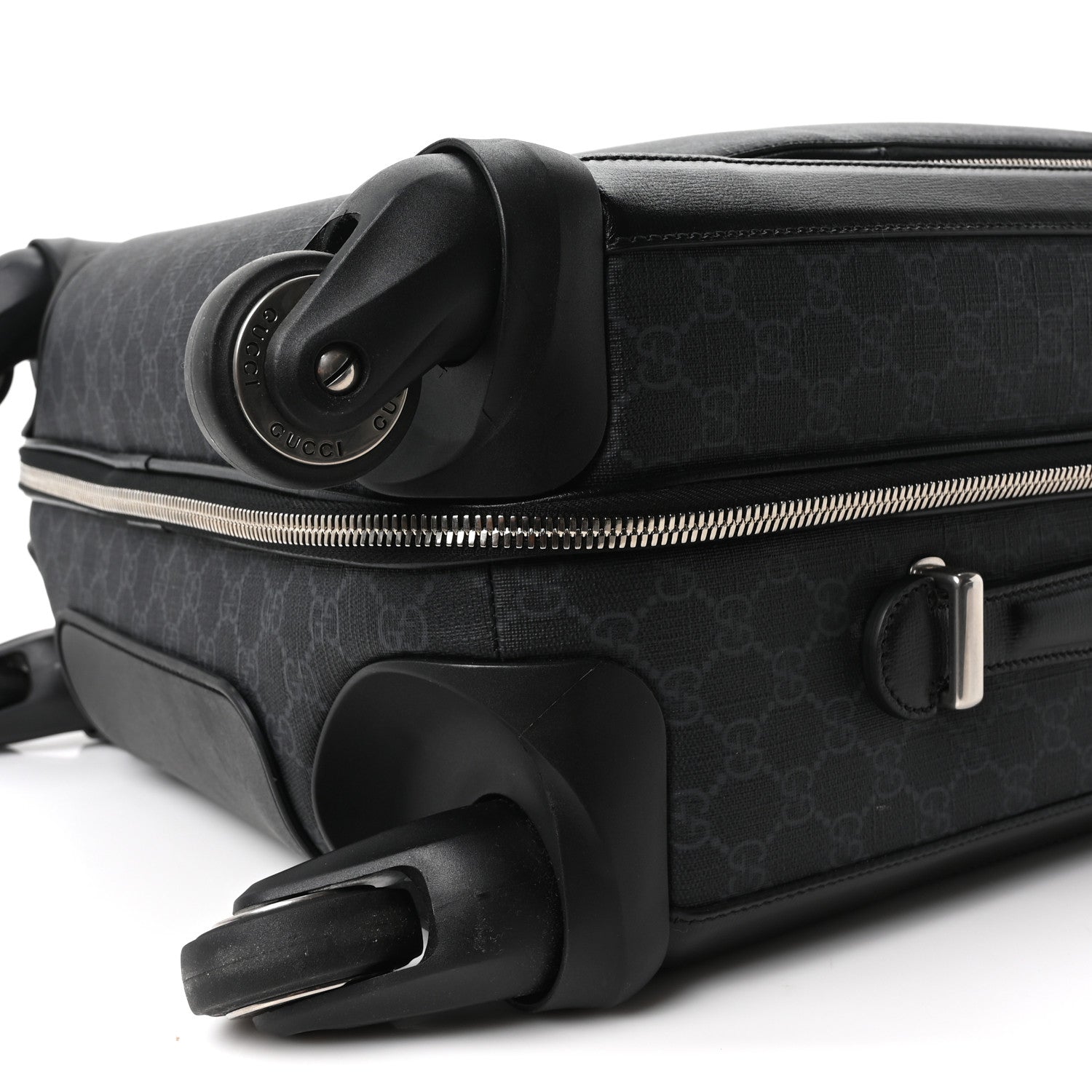 Gucci GG Supreme Monogram Four Wheel Suitcase Black Grey 9 of 9