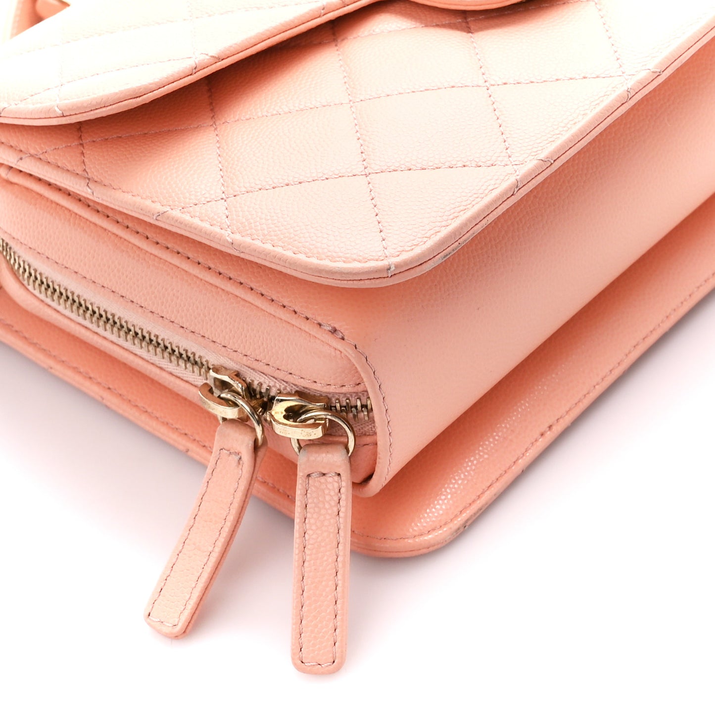 Caviar Quilted Large Like A Wallet Flap Coral