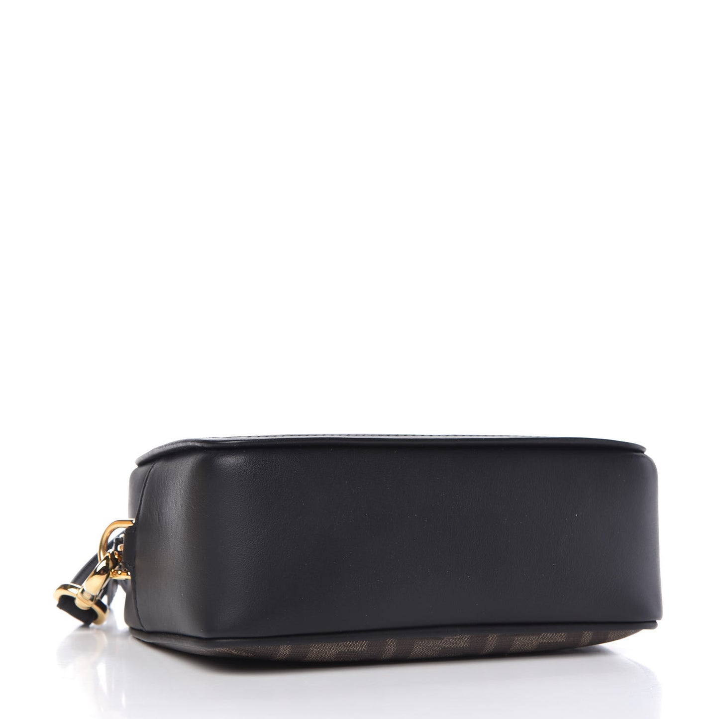 Glazed Fabric Vitello Century FF 1974 Stamp Patch Mini Camera Case Mogano Panna Black
