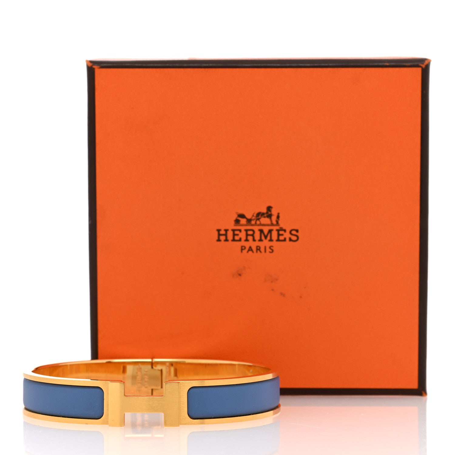 Hermes Matte Enamel Narrow Clic Clac HH Bracelet T6 Bleu Turquin 5 of 5
