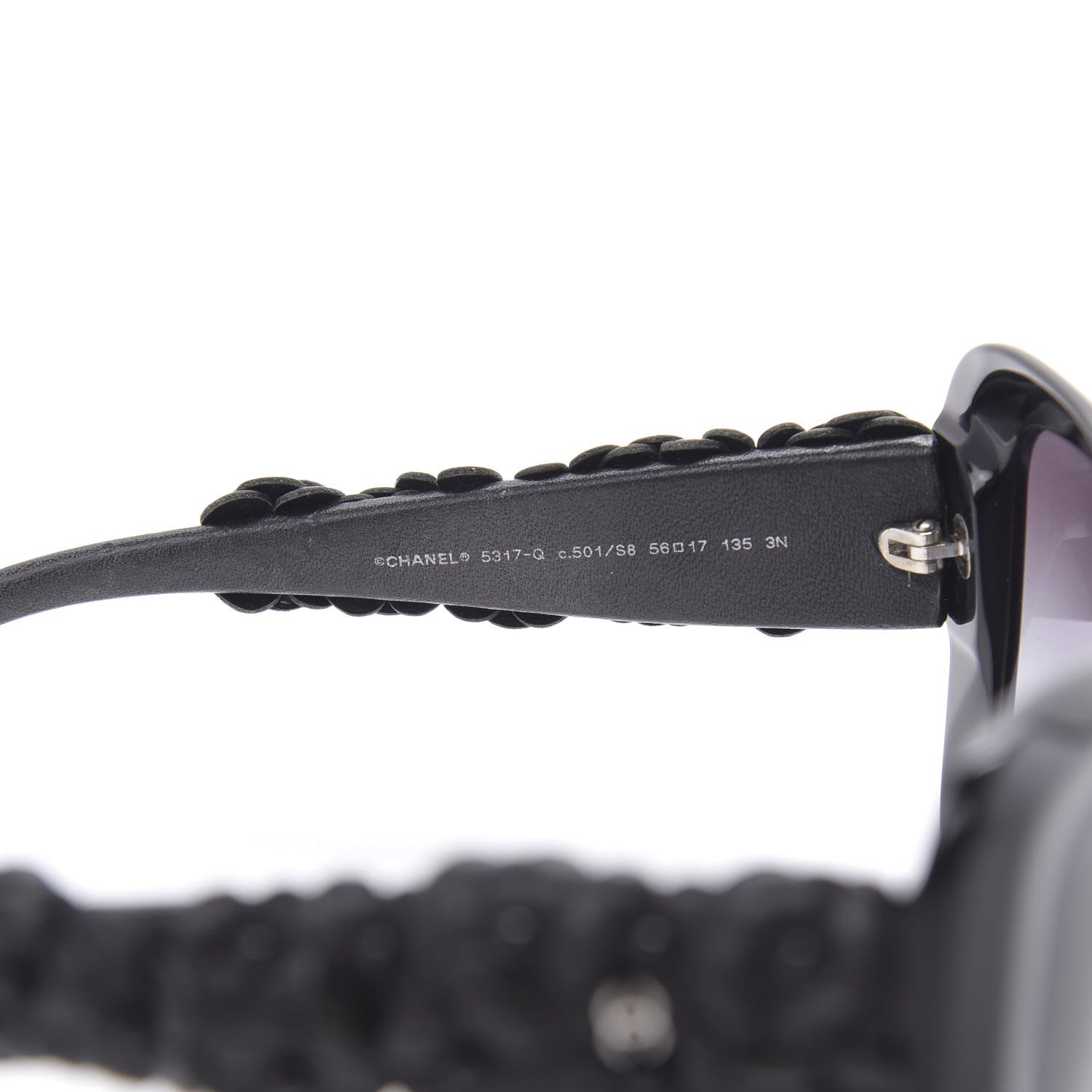 Chanel Lambskin Camellia CC Sunglasses 5317-Q Black 5 of 7