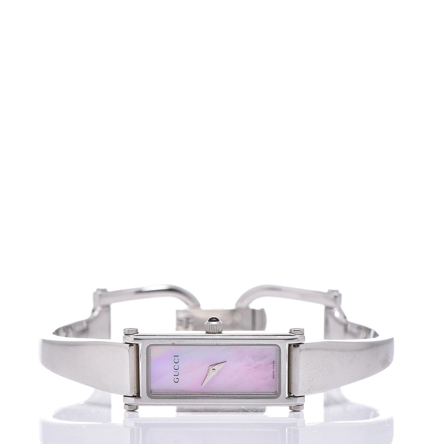Stainless Steel Pink Mother of Pearl 12mm 1500L Horsebit Quartz Watch