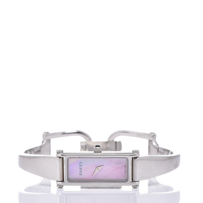 Gucci Stainless Steel Pink Mother of Pearl 12mm 1500L Horsebit Quartz Watch 3 of 7