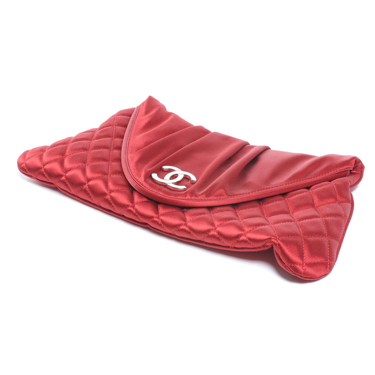 Chanel Satin Flap Clutch Red 4 of 7