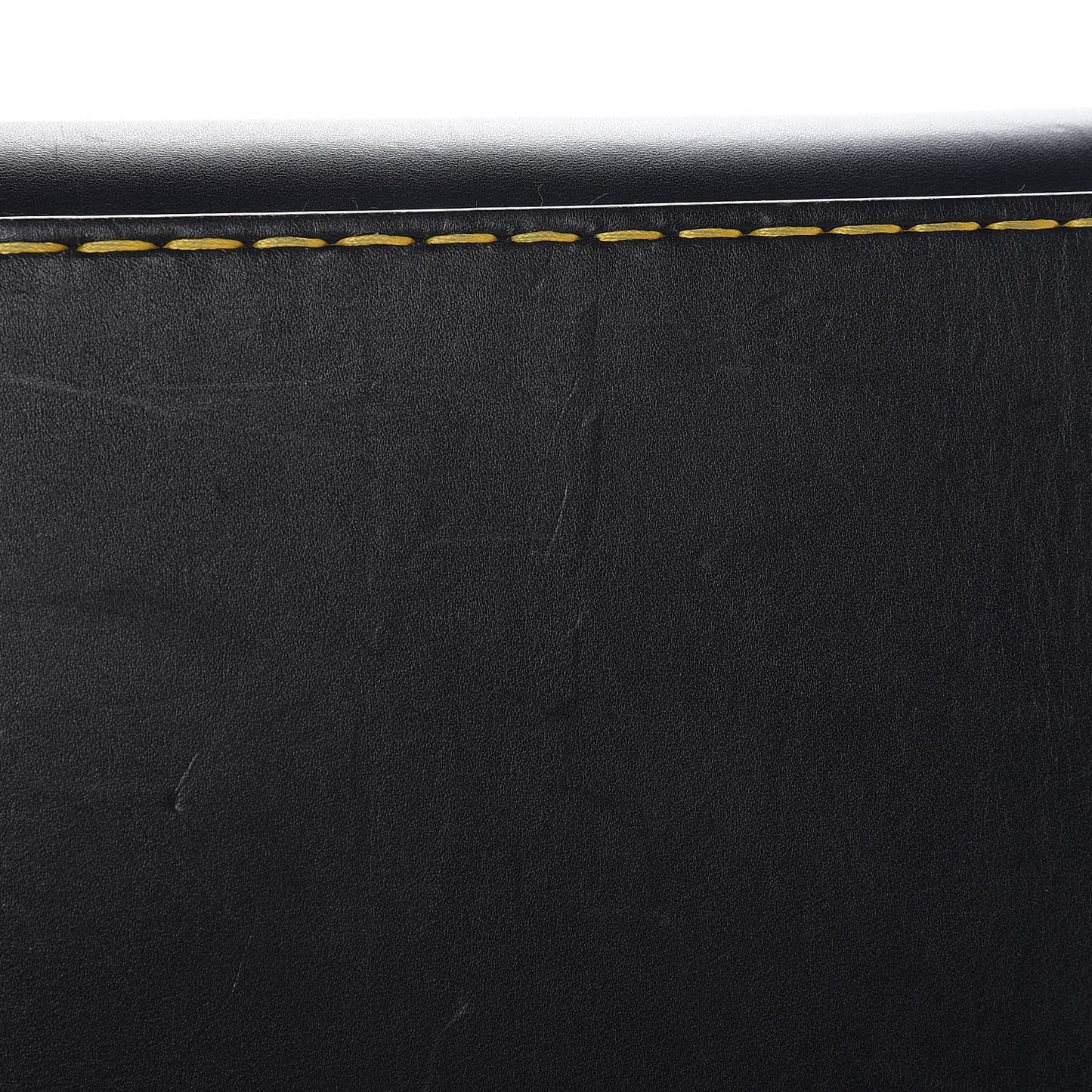 Smooth Calfskin Yellow Stitching Medium Trapeze Black