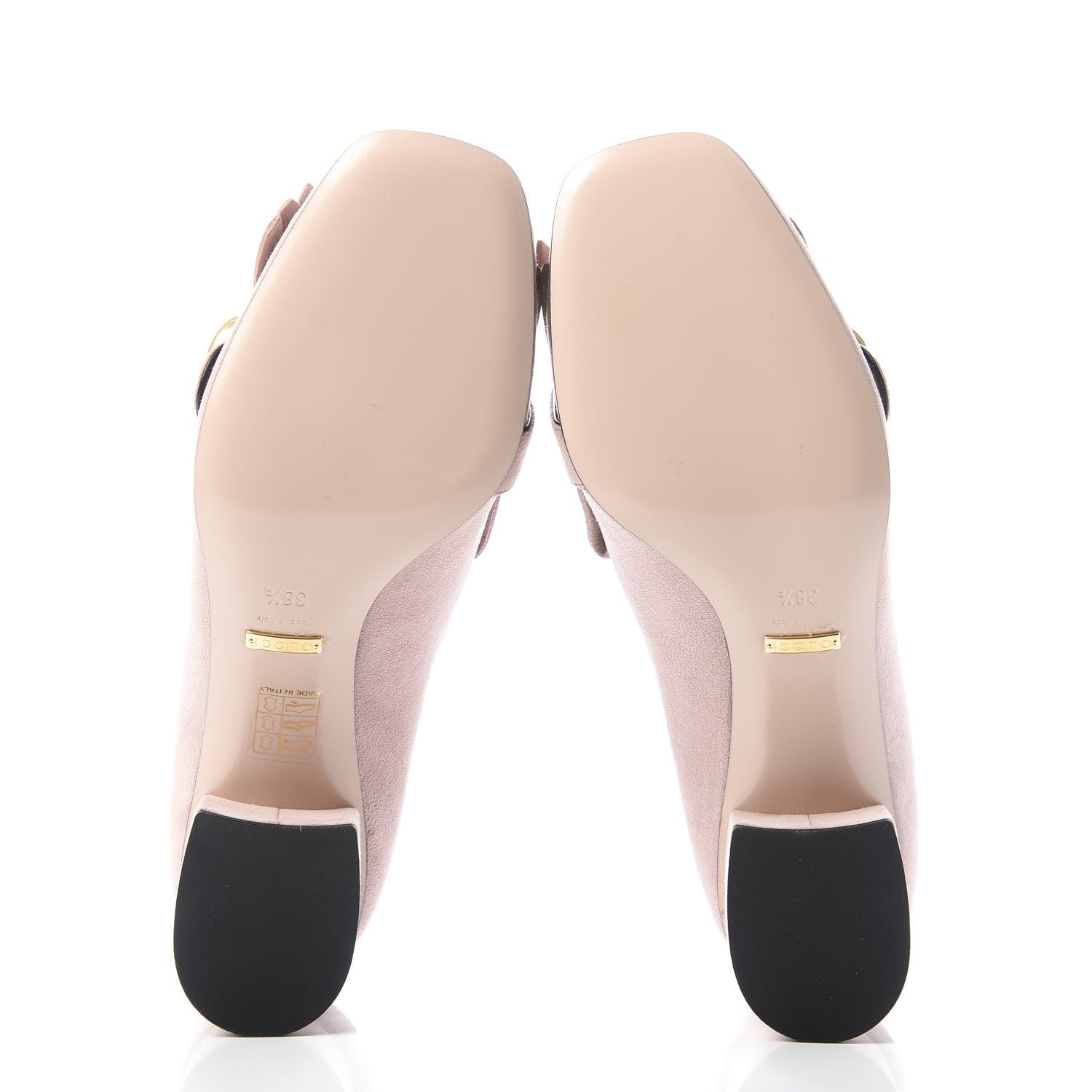 Gucci Kid Scamosciato GG Marmont Fringe 50mm Loafer Pumps 38.5 Crystal Pink 5 of 10