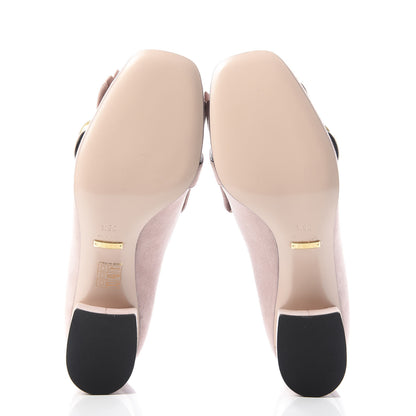 Gucci Kid Scamosciato GG Marmont Fringe 50mm Loafer Pumps 38.5 Crystal Pink 5 of 10