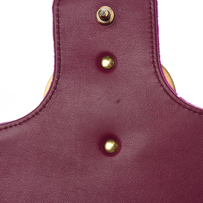 Gucci Velvet Matelasse Loved Embroidered Medium GG Marmont Shoulder Bag Fuchsia Violet Cyclamen 8 of 8