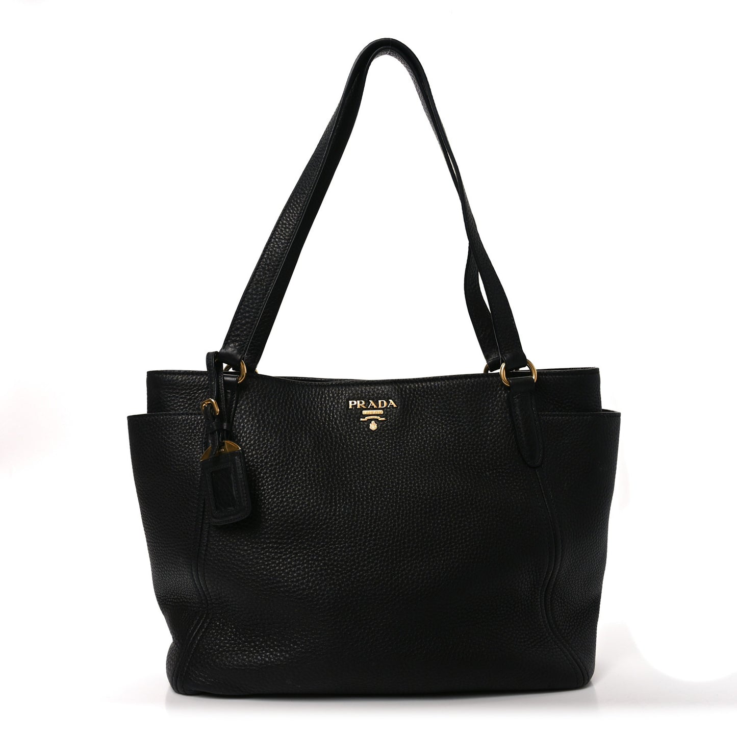 Vitello Daino Side Pocket Tote Black