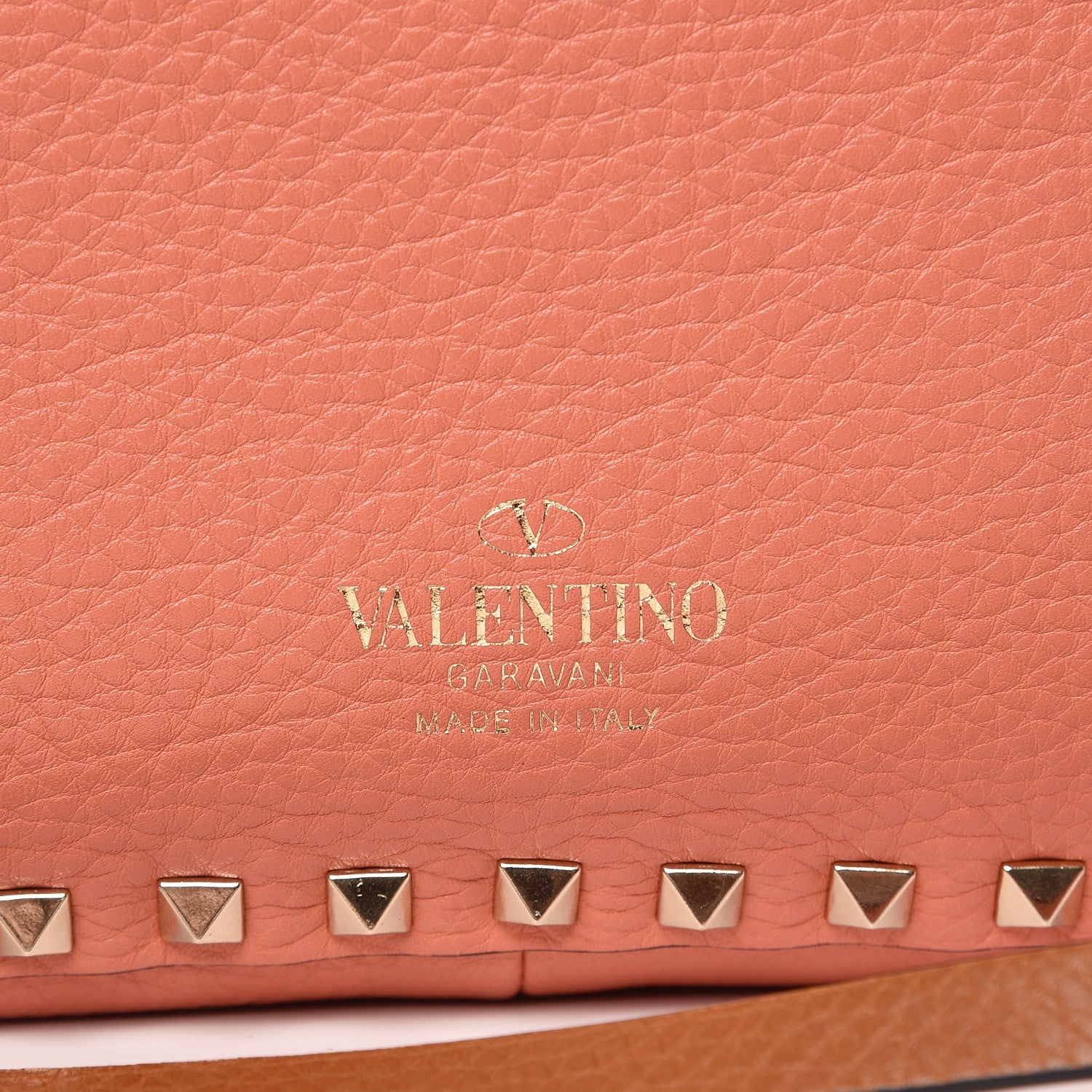 Valentino Garavani Pebbled Calfskin Medium Rockstud Reversible Tote Light Cuir Coral 11 of 11
