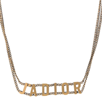 Christian Dior Metal J'Adior Choker Necklace Aged Gold 1 of 6