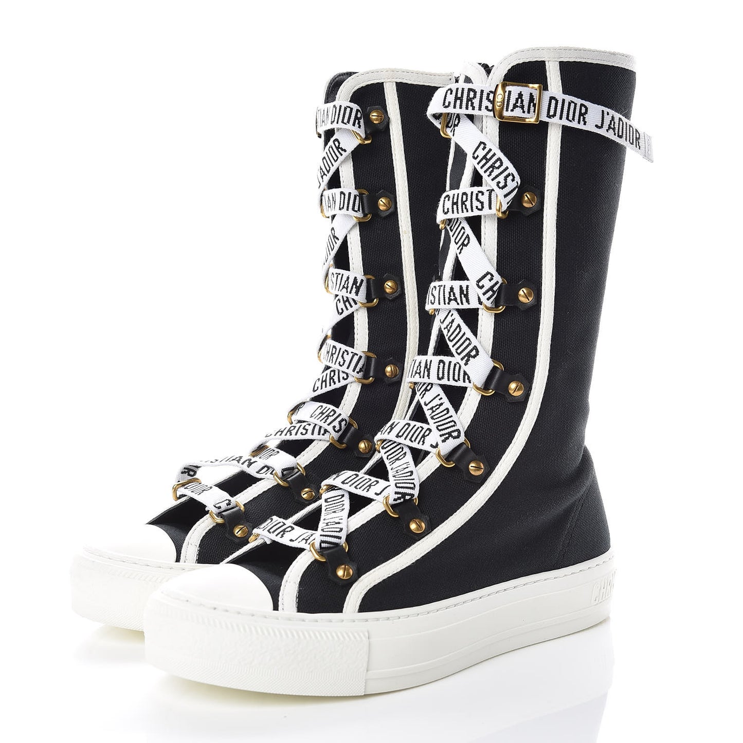 Canvas Walk'n Dior Sneakers Boots 36.5 Black White
