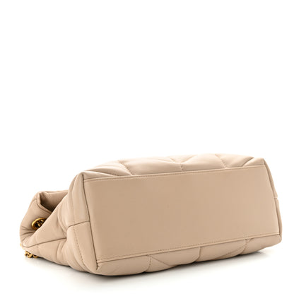 Saint Laurent Lambskin Quilted Small Loulou Puffer Monogram Chain Satchel Dark Beige 4 of 13