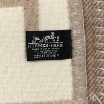 Hermes Wool Cashmere Avalon Vibration Blanket Ecru Naturel 3 of 3