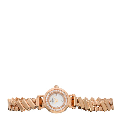 Hermes 18K Rose Gold Diamond Mother of Pearl 16mm Faubourg Polka Mini Quartz Watch 2 of 5