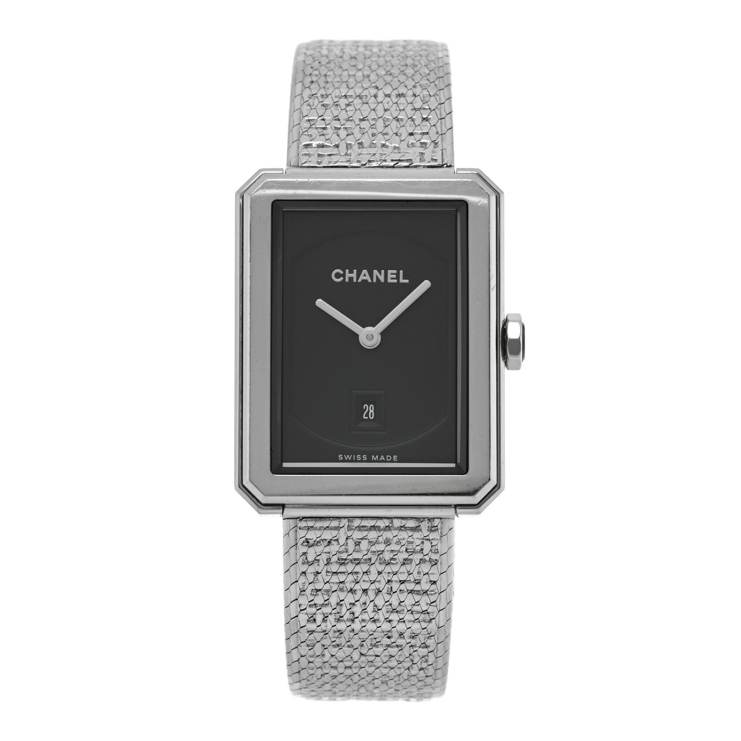 Chanel Stainless Steel 26mm Boy-friend Tweed Quartz Watch Black 1 of 5