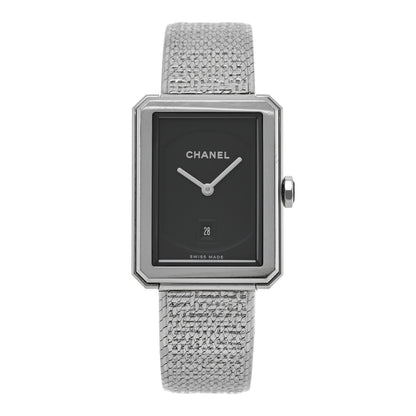 Chanel Stainless Steel 26mm Boy-friend Tweed Quartz Watch Black 1 of 5